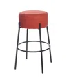 Stylecraft Home Collection 29" Soloist Boucle Upholstered Minimalist Bar Stool In Tangerine