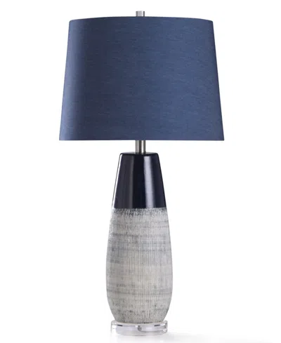 Stylecraft Home Collection 30" Berni Two Tone Ceramic Table Lamp In Blue