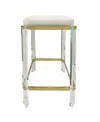 Stylecraft Home Collection 30" Foam Helen Small Traditional Bar Stool In Clear