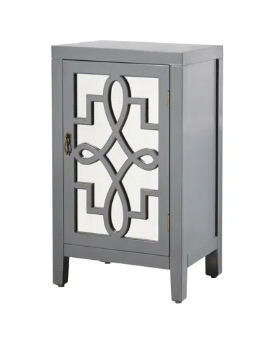 Stylecraft Home Collection 30.5" Glass Roxie Rose Contemporary Glam Nightstand In Grey