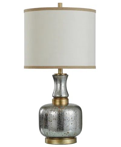 Stylecraft Home Collection 32" Eirian Glass Table Lamp In Silver