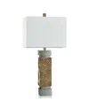 Stylecraft Home Collection 32.75" Bonafide Abstract Line Base With Silver Accents Table Lamp In Brushed Steel,brown Painted