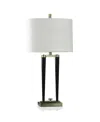 Stylecraft Home Collection 33.25" Deco Modern Open Design Table Lamp In Matte Black,brushed Brass