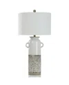Stylecraft Home Collection 33.5" Cynder Rustic Sandy Table Lamp In White Glazed,sanded Grey
