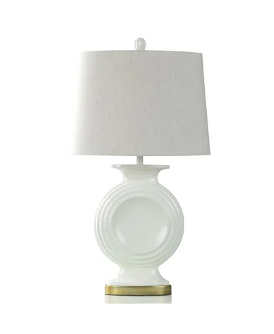 Stylecraft Home Collection 34" Norford Painted Table Lamp In White And Gold,rippled