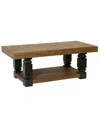 Stylecraft Home Collection 48" Transitional Stone Coffee Table In Brown