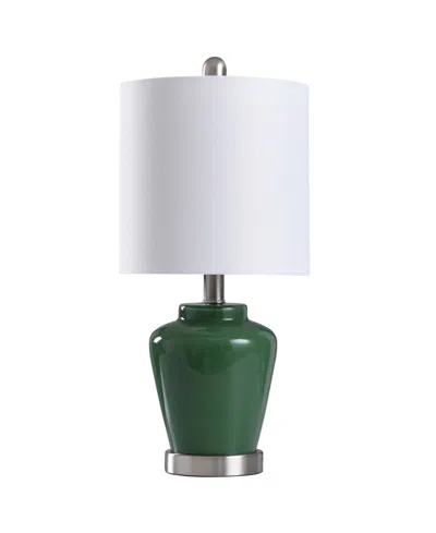 Stylecraft Home Collection Stylecraft Glass Accent Table Lamp In Green