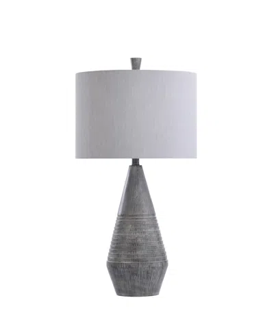 Stylecraft Home Collection Tipton Farmhouse Tapered Molded Table Lamp In Light Gray