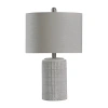 Stylecraft Joni Distressed Gray And White Steel Table Lamp In White