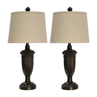 Stylecraft Madison Bronze Finish 2-pc. Lamp Set In Brown