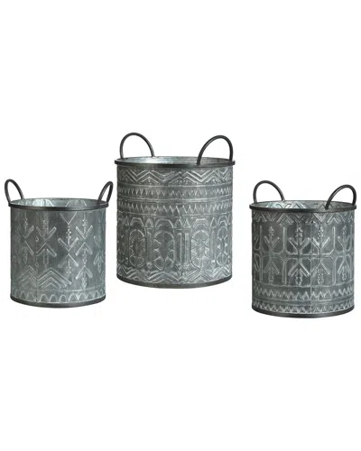 Stylecraft Murphy Set Of 3 Galvanized Buckets