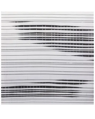 Stylecraft Newspaper Print Painted Glossy Abstract Print In Black