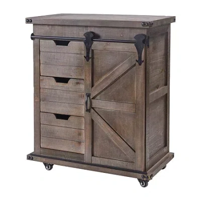 Stylecraft Persley Grey Wooden Accent Cabinet In Brown