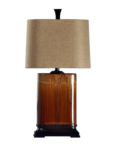 Stylecraft Reactive Glaze Table Lamp In Orange