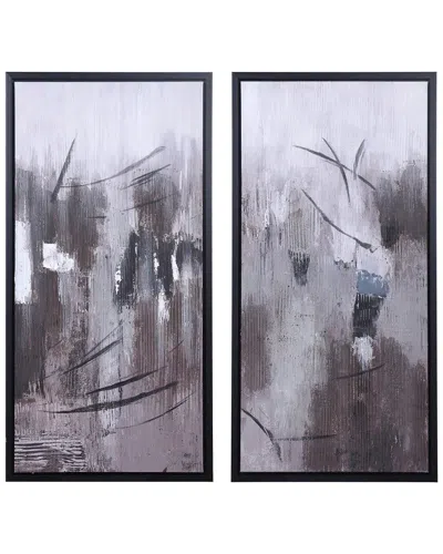 Stylecraft Set Of Two Hand Painted Art On Canvas In Black
