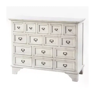 Stylecraft Shabby Chic Apothecary Cabinet With 15 Drawers In White