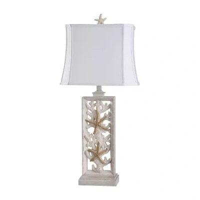 Stylecraft South Cove 15" W Cream Table Lamp In White