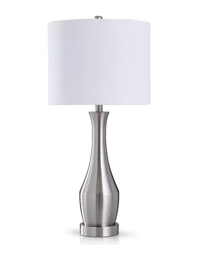 Stylecraft Steel Table Lamp In Silver