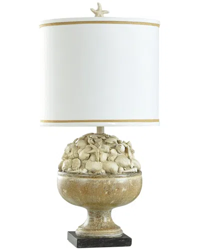 Stylecraft Table Lamp Coastal Sand Finish And Seashell Motif In Brown