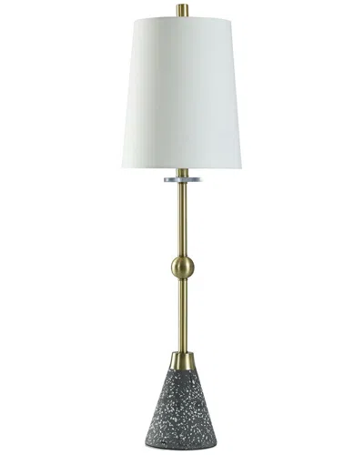 Stylecraft Table Lamp Slim Gold Bar With Concrete Terrazzo In Multi