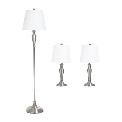 Stylecraft Traditional Elegance I 3-pc. Lamp Set In Silver