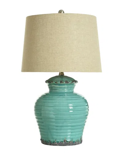 Stylecraft Turquoise Ceramic Jug Table Lamp In Multi