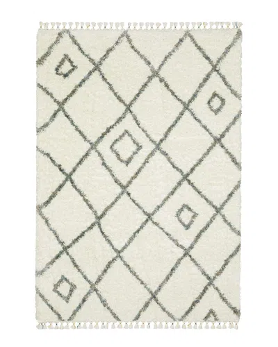 Stylehaven Amerherst Diamond Lattice Rug In White