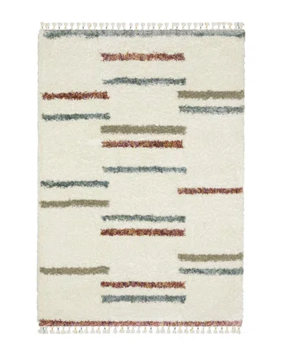 Stylehaven Amerherst Staggered Striped Shag Tassel Fringe Area Rug
