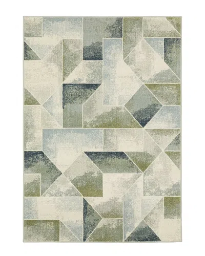 Stylehaven Barrett Casual Geometric Triangles Cut Pile Rug In Blue