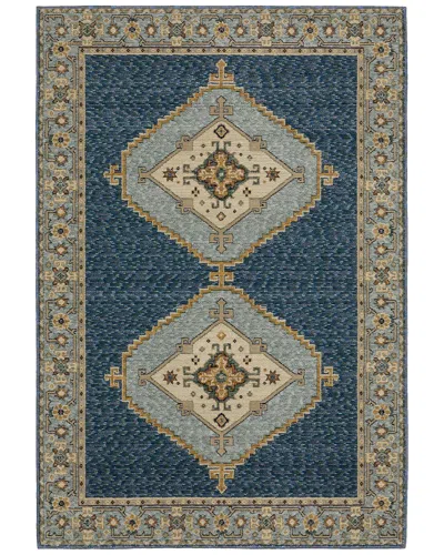 Stylehaven Farrah Traditional Double Medallion Area Rug In Blue