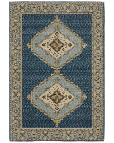 Stylehaven Farrah Traditional Double Medallion Rug In Blue