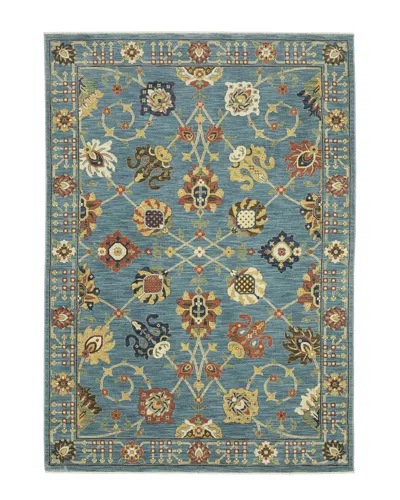 Stylehaven Fostoria Floral Oriental Fringed Edge Area Rug In Blue