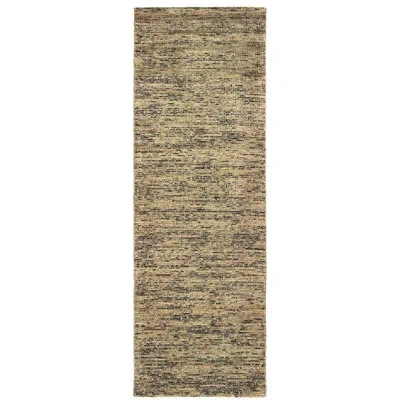 Stylehaven Legends Handmade Tufted Wool/viscose Gold/green Area Rug In Gold,green