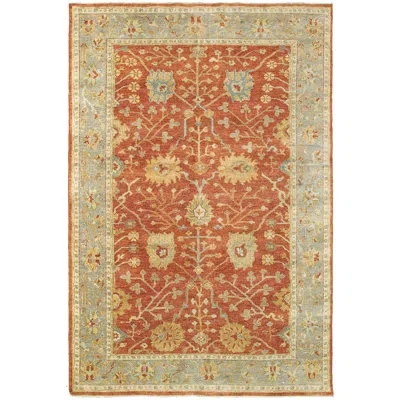 Stylehaven Oriental Hand-knotted Wool Area Rug In Rust Gray In Brown