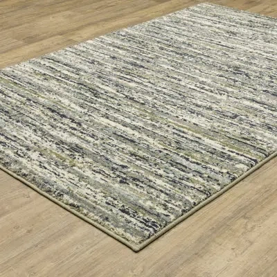 Stylehaven Sloane Industrial Striped Blue/ Green Indoor Area Rug In Blue;green