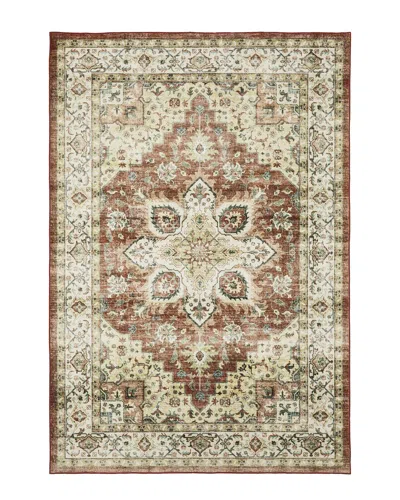 Stylehaven Stellar Oriental Medallion Washable Area Rug In Red