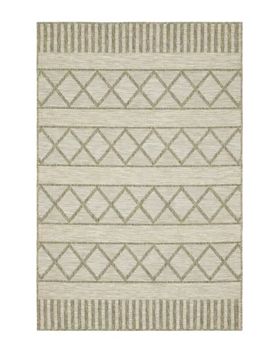 Stylehaven Tropic Geometric Stripes Ultimate Performance Area Rug In Green