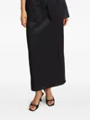 Stylein Bondeno Satin Midi Skirt In Black