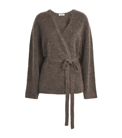 Stylein Brushed Mohair-blend Neriselle Cardigan In Brown