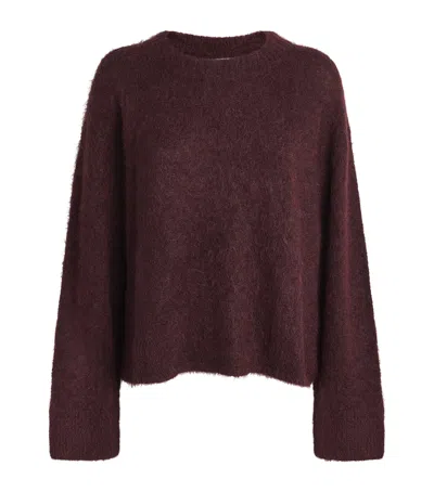 Stylein Brushed Mohair-blend Niclas Sweater In Burgundy