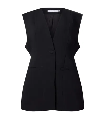 Stylein Crepe Briella Waistcoat In Black