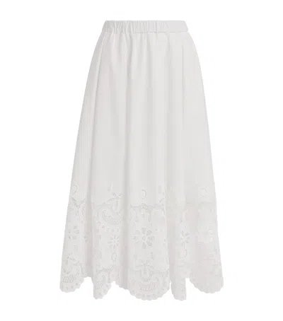 Stylein Embroidered Jorah Midi Skirt In White