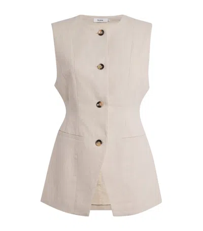 Stylein Linen-cotton Sirella Vest In White