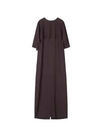 Stylein Maxine Cape-detail Dress In Brown