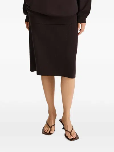 Stylein Ribbed-knit Skirt In Brown