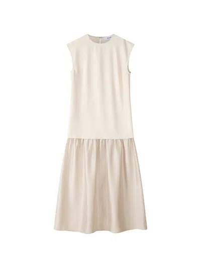 Stylein Sleeveless Gathered-skirt Dress In Neutral