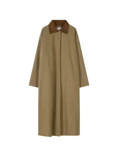 Stylein Sylvia Corduroy-collar Coat In Green