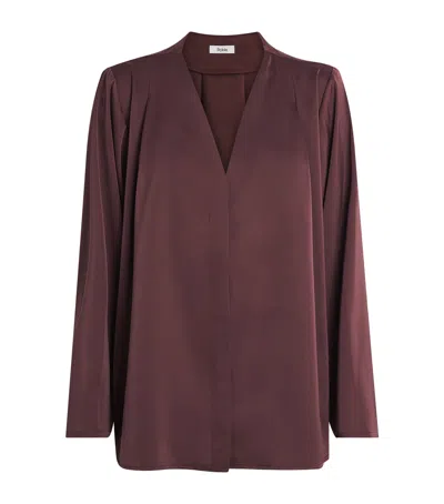 Stylein V-neck Marby Blouse In Burgundy