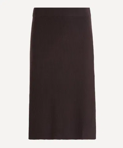 Stylein Women's Pearla Coffee Rib-knit Skirt In Brown