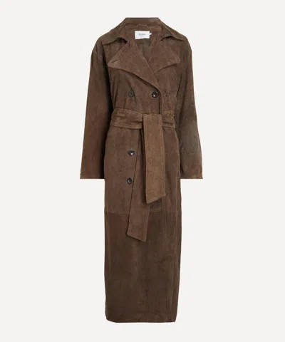 Stylein Women's Vega Suede Trench Coat In Brown